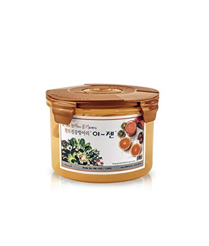 E-Jen Premium Kimchi, Sauerkraut Container Probiotic Fermentation with Inner Vacuum Lid Round (0.4 gal/ 1.5L)