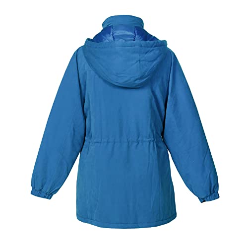 Totes Womens Winter Coat With Faux Fur Hood Parka Coat Water Resistant Anorak, Medium Blue, Large #TOP1