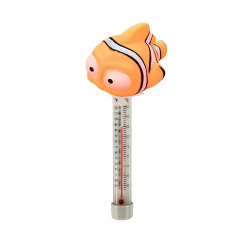 Pool Thermometer Floating Water, Cartoon Animals Pattern Pool Water Temperature, Bath Temp Sensor, Easy Read & Versatile Use Water Temperature Gauge for Spa Shower Lake Bathtub (Type-G)