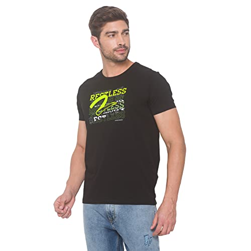 Image of spykar Men's Cotton Blend Slim T-Shirts