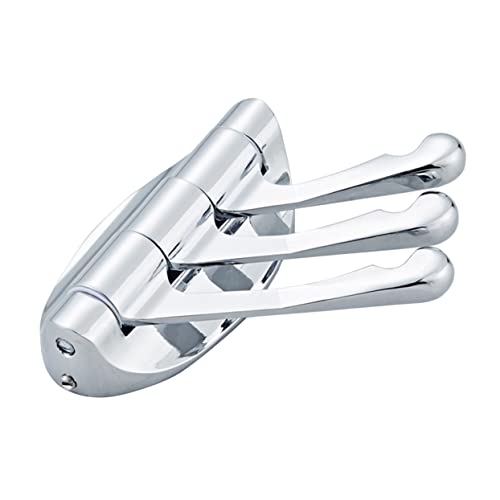 Didiseaon Gancio Appendiabiti Girevole Triplo in Metallo Massiccio Bracci Pieghevoli Per Bagno Cucina Camera Da Letto, Supporta Capi Pesanti e Salva Spazio Da Parete