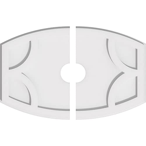 Image of Ekena Millwork CMP22X14KY2-03000 Kailey Architectural Grade PVC Contemporary, Two Piece Urethane Ceiling Medallions 22 inchW x 14 5 /8 inchH x 3 inchID x 11 3 /4 inchC x 1 inchP