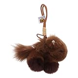 CATIEBYE Llavero De Peluche Para Coche Colgante Para Bolso De Caballo Adorable Llavero Con Colgante De Caballo Suave Pelo De Conejo Real Marrón
