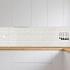 KASARO Peel and Stick Subway Backsplash, Glass Thicker Wall Tile Stick on Kitchen, Bathroom, White, 5-Sheet