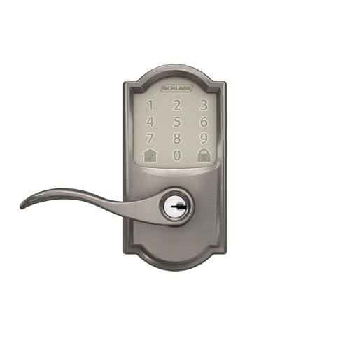 Schlage Encode Smart Wi-Fi Lock with Lever Handle, Touchscreen Keypad, Keyless Entry Door Lock, App Control, Alexa, Google Home and Airbnb Compatible, Satin Nickel, FE789WB CAM 619 Acc thumbnail 9