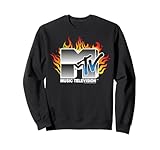 MTK016C MTV Music Television Chrome Logo with Flames Sweatshirt