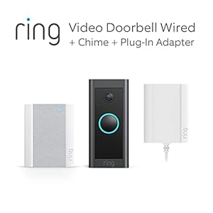 Ring Video Doorbell Wired + Plug-In Adaptor and Chime by Amazon | Doorbell camera with 1080p HD Video, Two-Way Talk, Advanced Motion Detection, plug-in power | 30-day free trial of Ring Protect