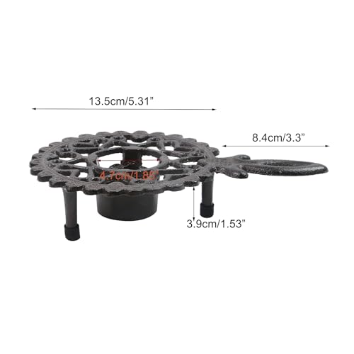 Curqia 1 Pack Cast Iron Teapot, Candle Warmer Stable Holder, Cast Iron Teapot Pans for Heat Food, Coffee or Tea(Lacework - Image 2