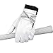 JOSWAY Women's Genuine Leather Golf Gloves with Sheepskin Palm - Anti-Slip Training Mittens for Sport Outdoor - 1 Pair (White,19#)