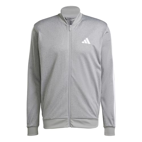 adidas Mężczyźni TRICOT REGULAR FIT TRACK TOP MELANGE, black melange, S