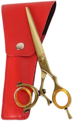 Swivel Thumb Ring Scissors J2 Steel, Barber Razor Edge Hairdressing Straight Cutting Golden Color