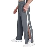 Generisch Pantalones de entrenamiento para hombre con cremallera completa, pantalones de jogging, pantalones de ocio, holgados, informales, ropa deportiva con bolsillo, pantalones de rehabilitación,