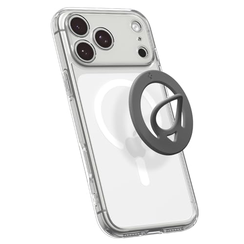 Spigen【両面MagSafe・スリム型】MagSafe 対応 スマホリング iPhone 17/16/15/14/13/12シリーズ Galaxy S26/S25 シリーズ Pixel 10/9a 対応 マグネット式 落下防止 シリコン ソフト デュアルポップ・マグフィット AMP10195 (マーブル・グレー)