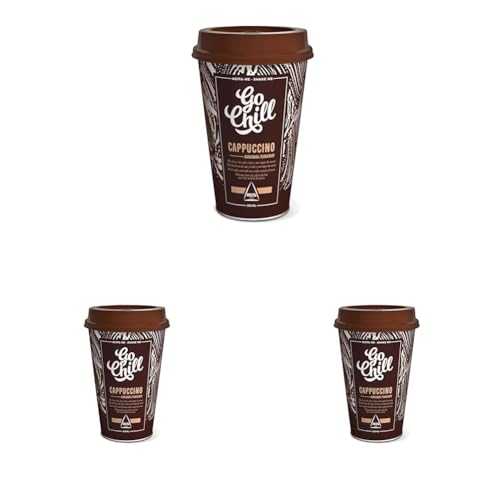 Go Chill Capuchino - Bebida de Café Lista para Beber - Elaborado con, Agua, Azúcar, Cacao en Polvo y Extracto de Café - 230 ml (Paquete de 3)