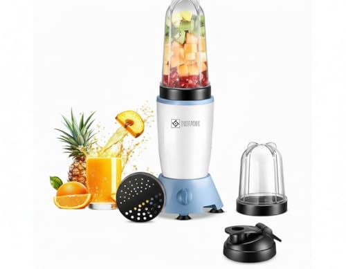 Image of HAVOK NutriCore X2 750W Nutri Blender Mixer Grinder with 2 Jars, Sipper Lid & Seasoning Cap | 18000 RPM High Speed Moto | Personal Juicer for Smoothies, Shakes & Spices, Compact Kitchen Mixer