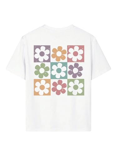 Girl's Floral Graphic Print Cute T Shirts Crew Neck Short Sleeve Clothes Loose Summer Cute Tops for Girls