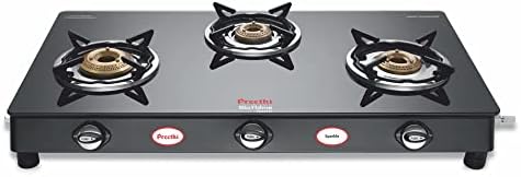 preethi sparkle power duo glass top gas stove 3 burner
