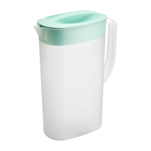 Pichet en Plastique de Grande Capacité pour Réfrigérateur, Carafe à Eau avec Couvercle et Poignée, Pichet D'eau pour Thé Glacé, Jus, Carafe Plastique Sans BPA pour La Maison, Les Fêtes (Green, A)