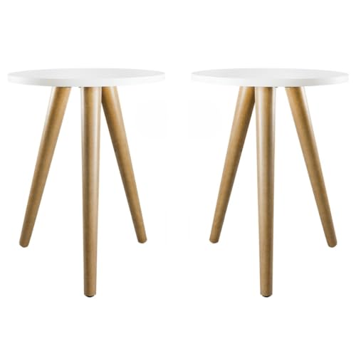 Jogo de Mesinha Lateral Redonda de Canto Para Sala Quarto Pé Palito Decoração