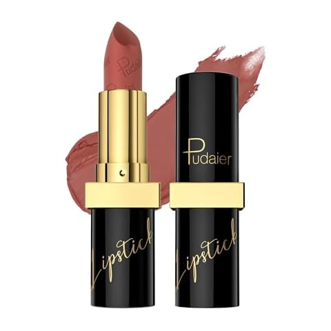ZUK High Pigmented Matte Lipstick, Long Lasting Velvet Lipstick for Women, Fuller-Looking Lips, Full Coverage Lip Stick, Color Sensational Lip Makeup, Cruelty-Free and Vegan, Cameo Brown, 0.12oz Cover