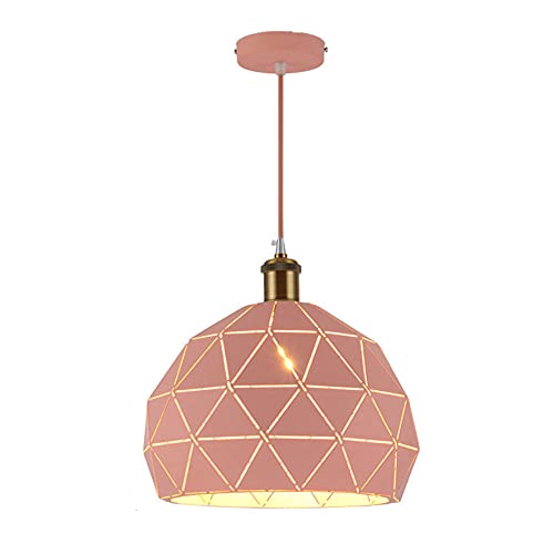 Lustre en fer demi-rond et suspension en métal creux noire pour éclairage de plafond