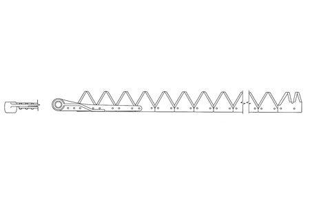 Compatible with Case-IH, Ford New Holland Mower Black 11ga Under Serrated Riveted 9' Part No: 800-067, S35-3669, 06189, 09189, A-463159R93