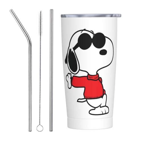スヌーピー アニメ ストロー&ストローブラシ付き マグカップ コーヒーカップ 600ml コンビニカップ タンブラー ステンレス製 保冷 保温 車用 蓋付き 持ち運び 水筒 大容量 直飲み キャラクター 人気 プレゼント