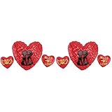SOLUSTRE 6 Stück Tag Dekoration Aufkleber Tasche Party Valentinstag Liebe Formfüller Herz Urlaub Magnet Aufkleber Cartoon Dusche Kühlschrank Whiteboard Magnete Rot Schrank Geschenk