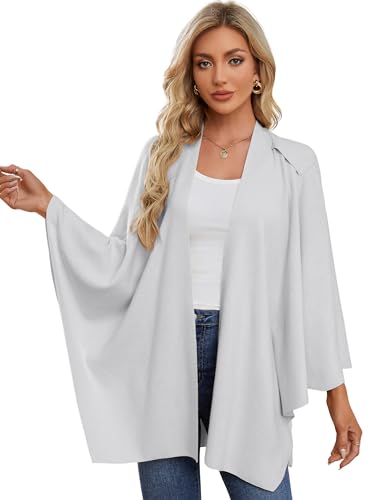 Image of PULI Womens Cross Front Poncho Shawl Wrap Elegant Wedding Formal Gift