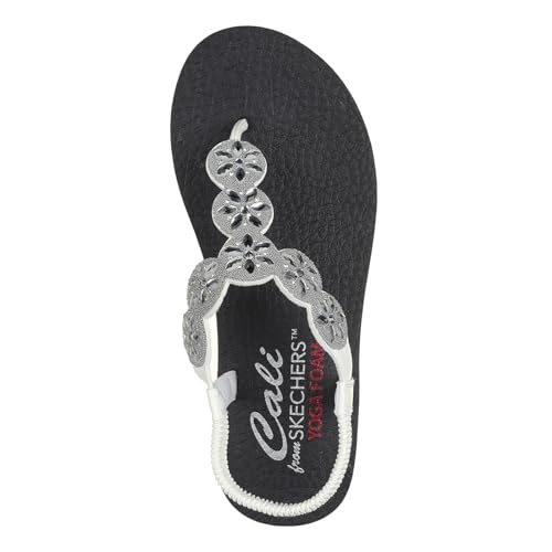 Skechers Women's, Meditation - Sparkly Fleur Sandal, 7, White