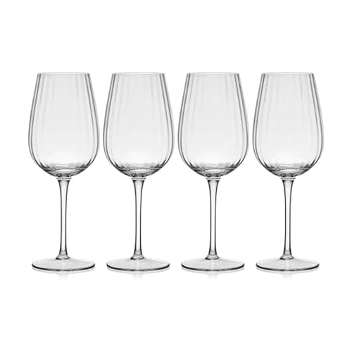 Mikasa Optic Set of 4 White Wine Glasses, 15 Ounce