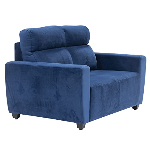 Image of Wakefit Sofa Set | 3 Year Warranty | Sofa 5 Seater, 5 Seater Sofa for Living Room, Wooden Sofa Set, Sofa Set 3+2 Seater - Belize(Fabric-Velvet : Blue)