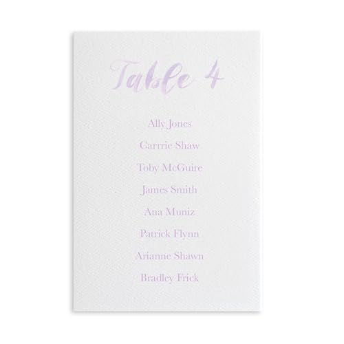 Printed Wedding Seating Chart, Lilac