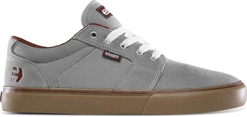 Etnies Herren Barge LS Skate Shoe, Grey/Gum/RED, 45 EU