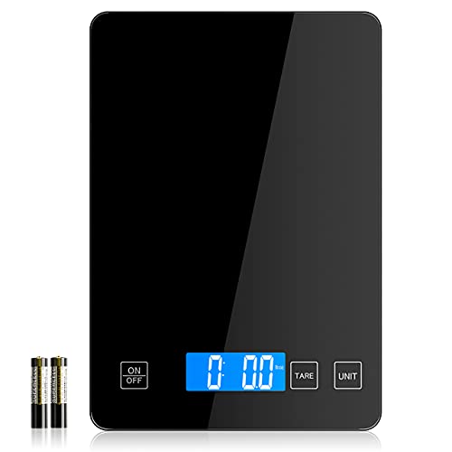 Nicewell Food Scale Digital Weight Grams and oz, 22lb Kitchen Scale for Cooking Baking, 1g/0.1oz Precise Graduation, Sleek Tempered Glass Platform