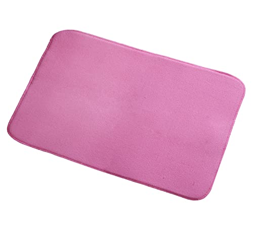Image of Kuber Industries Microfiber Reversible Dish Drying Mat with Absorbent Parity for Kitchen 19 inchx 15 inch(Pink)
