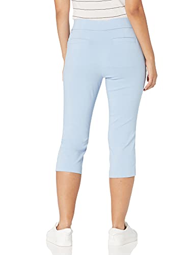 Image of Briggs New York Women's Pull on Stretch Capri Pants High Waist Crop Straight Leg with Pockets 21 inch Inseam