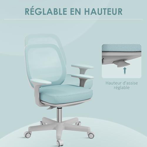 Fauteuil bureau ergonomique maille vert réglable Vinsetto