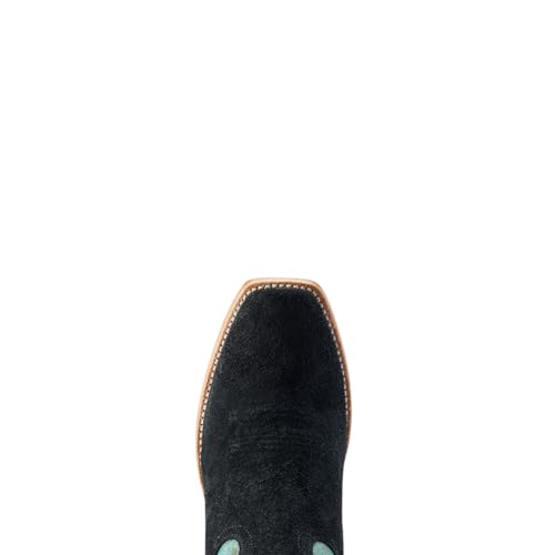 Ariat BMVY9 Mens Futurity Showman Western Boot Black Roughout/Roaring Turquoise 10