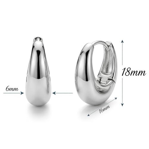 Argent 925 boucles d'oreilles créoles pendantes aux finitions joaillerie - 4
