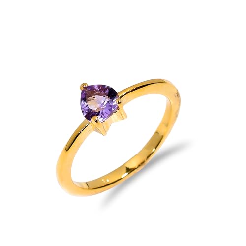 Bague en argent et pierre naturelle améthyste à porter au quotidien pour femme et homme