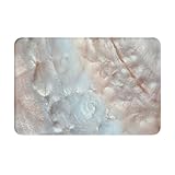 ZEYARUIBO Mother of Pearl Light 16'X24' Ultra-Fine Fiber Shower Mat with Memory Foam, Bathroom Floor Mat for Instant Dry, Kitchen & Bath Ma