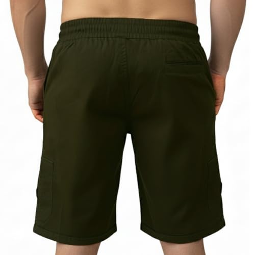 Image of NINQ Men's Half Cargo Shorts Featuring a Slim Yet Relaxed fit, Designed for Comfort. Stylish Casual Shorts with Functional Pockets, Perfect for Casual wear.