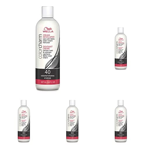 WELLA colorcharm Creme Hair Developer 40 Volumen 3.6 oz (Paquete de 5)