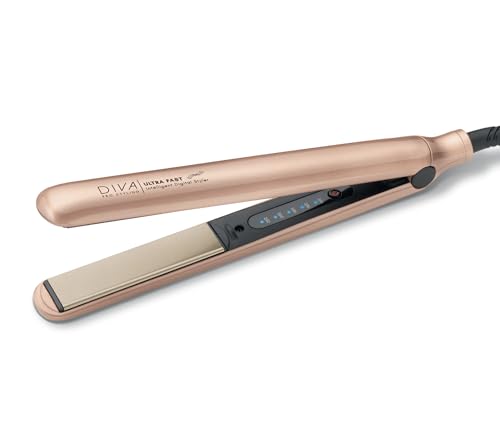 Diva Pro Styling Ultra Fast Intelligent Digital Styler | MAK Infused Floating Plates for Long-Lasting Sleekness and Shine | 5 Heat Settings (110°C–235°C) | Rose Gold