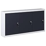  GOTOTOP Armario de Herramientas de Pared, Armario de Pared con Estantes, Armario de Taller de Metal de Diseño Industrial con 3 Estantes Ajustables Y 1 Panel Perforado, 120 X 19 X 60 Cm