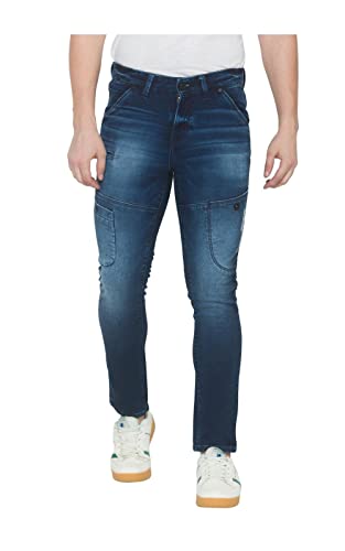 Image of Spykar Men's Cotton Jogger High-Rise Slim Fit Jeans (MACT-01BB-032)