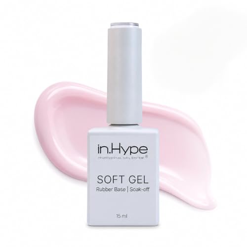 N.HYPE Elastic Rubber Base Coat. UV/LED Curable. Correcting Coating with Enhanced Adhesion. Soak OffÉ (Delicate Pink)