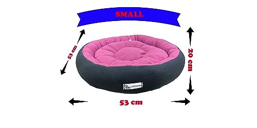 Image of Premium Small Size Dog Bed for Small Dogs and Puppies Anti Skid Bottom Washable Orthopedic Dog /cat Beds Pink /Black