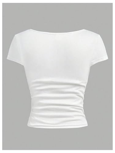 Image of SOLY HUX Girl's Short Sleeve T Shirts 3 Piece Basic Scoop Neck Tees Slim Fit Casual Summer Tops